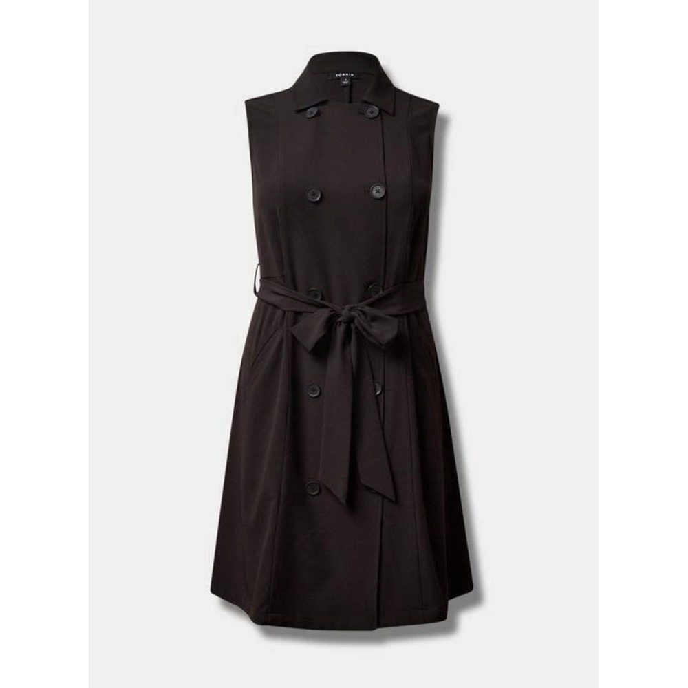 Torrid Studio Crepe Light Weight Trench Vest Dress Sz 1X 14-16 Work Office